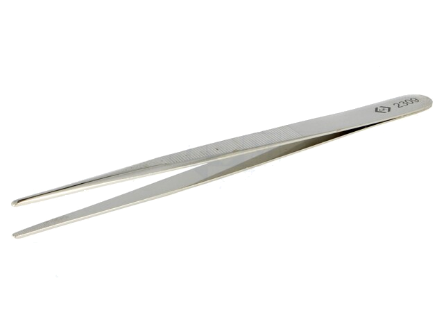Pincet; 140mm; Bladen: verlengde; De vorm van de punt: afgeronde Pincet; 140mm; Bladen: verlengde; De vorm van de punt: afgeronde